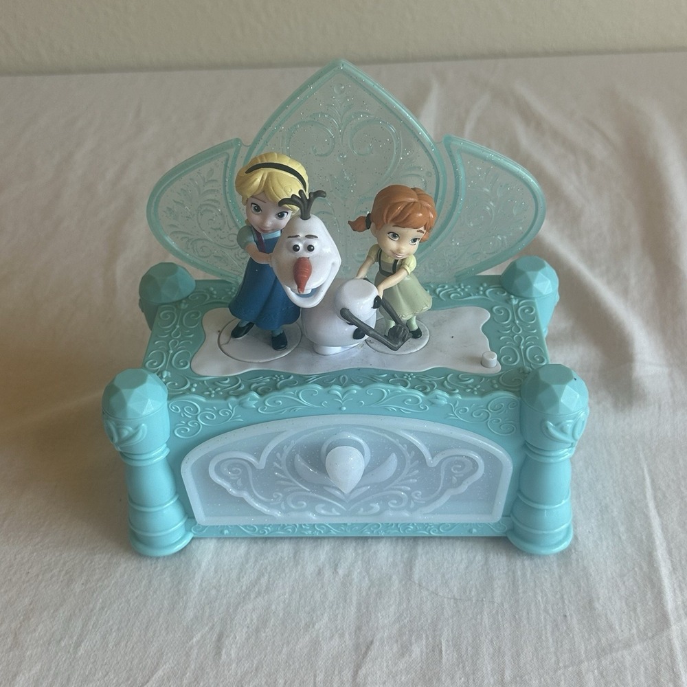FROZEN Disney Jewelry Box Do You Want To Build A Snowman Animated Olaf Anna Elsa - Picture 2 of 9